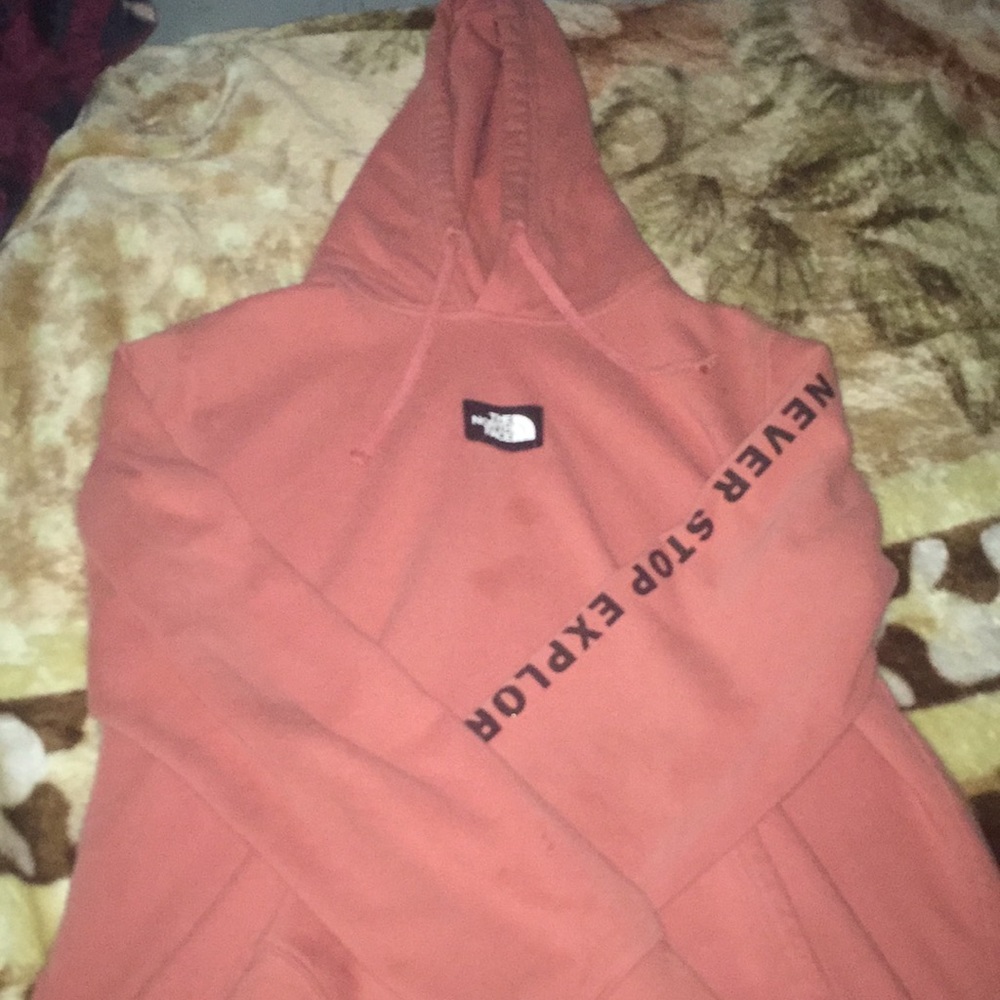 Pink North face hoodie